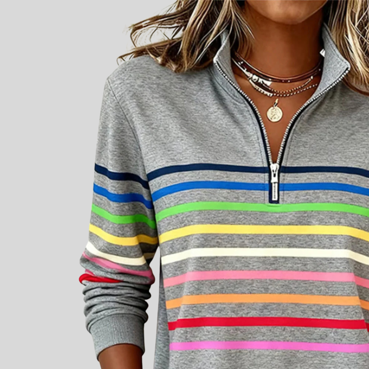 Reinou | Pull Sportif à Col Montant et Demi-Zip