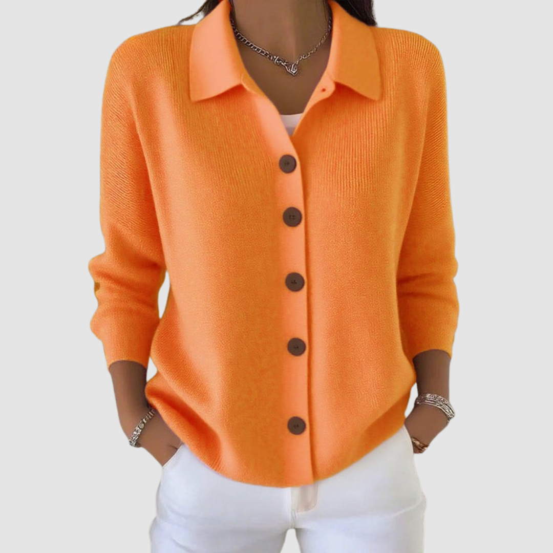 Amélie | Cardigan à Col Boutonné