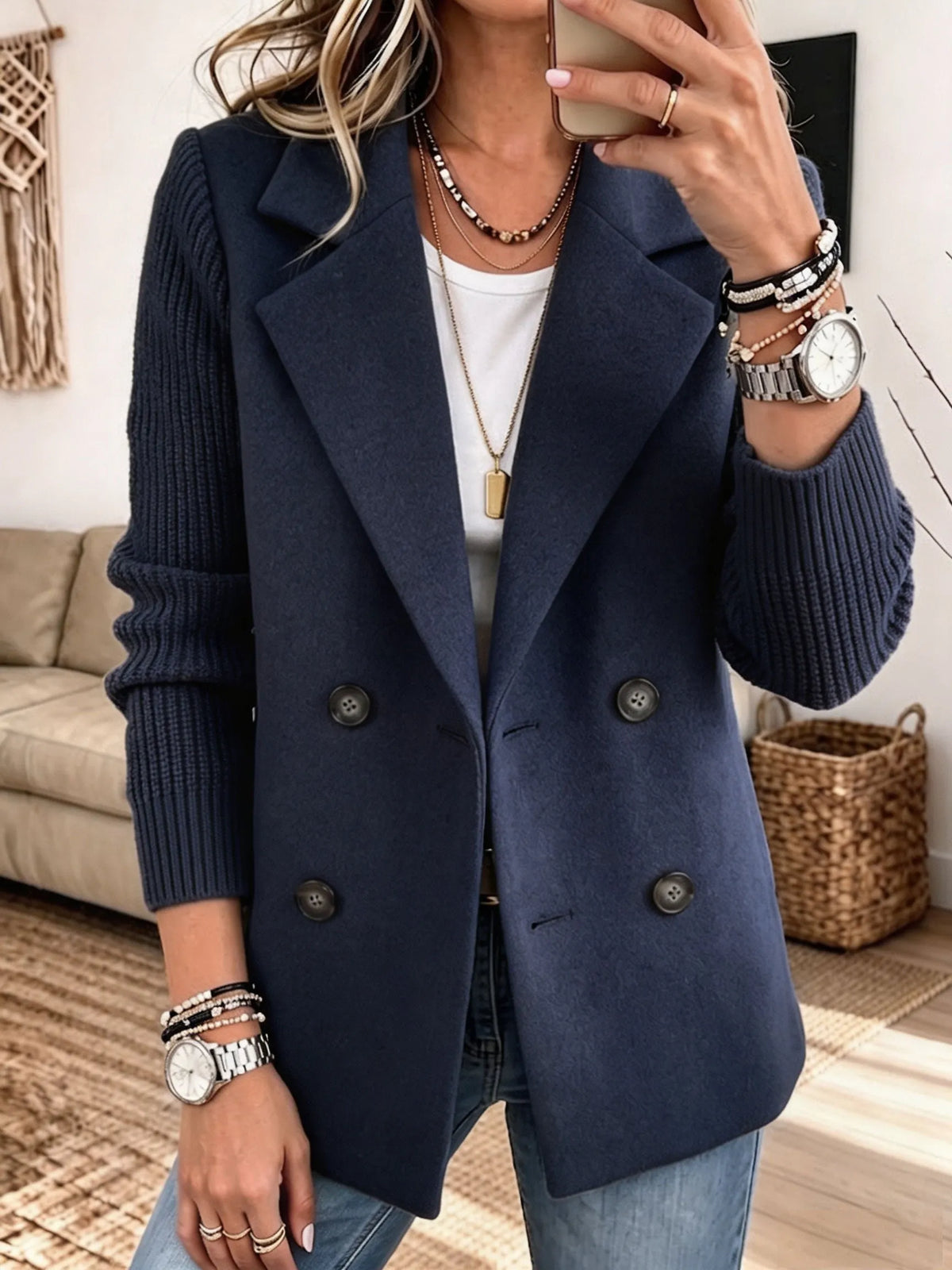 Élodie | Blazer Élégant à Manches en Maille