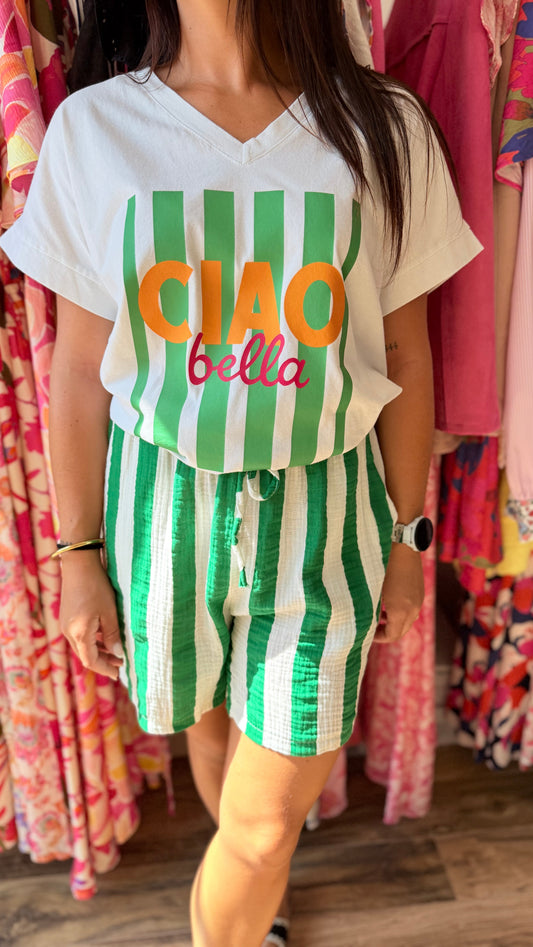 T-shirt Ciao Bella vert Curvy