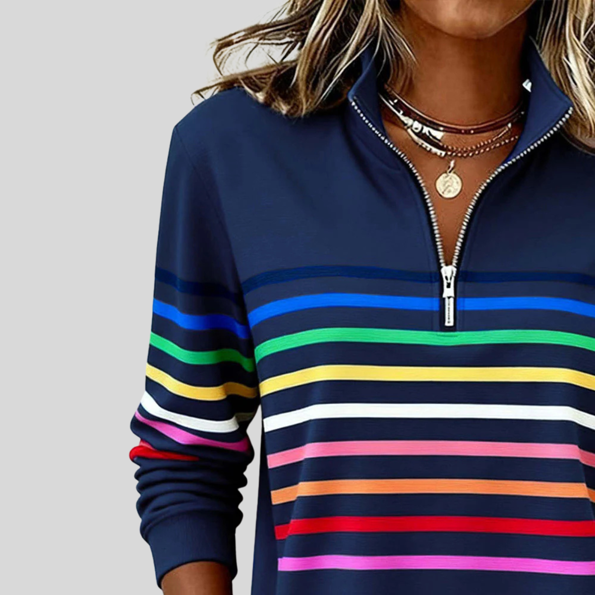 Reinou | Pull Sportif à Col Montant et Demi-Zip