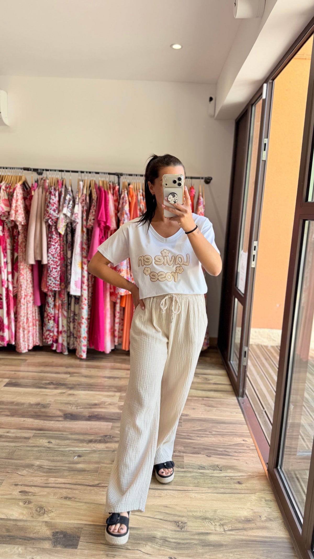 T-shirt la vie en rose beige Curvy