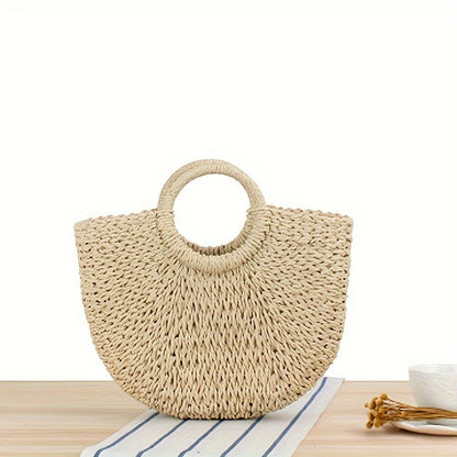 Ottavia | Sac Demi-lune en paille tressée