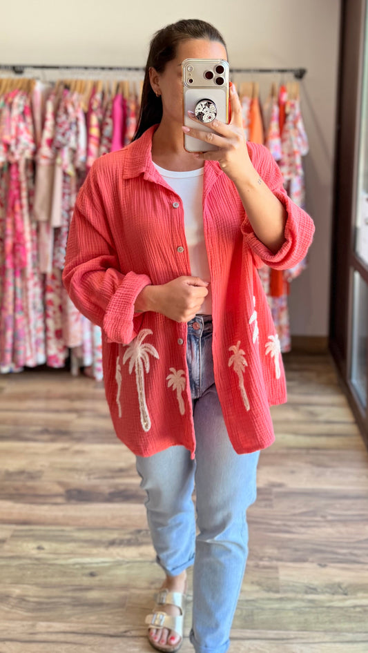 Chemise Palm corail Curvy