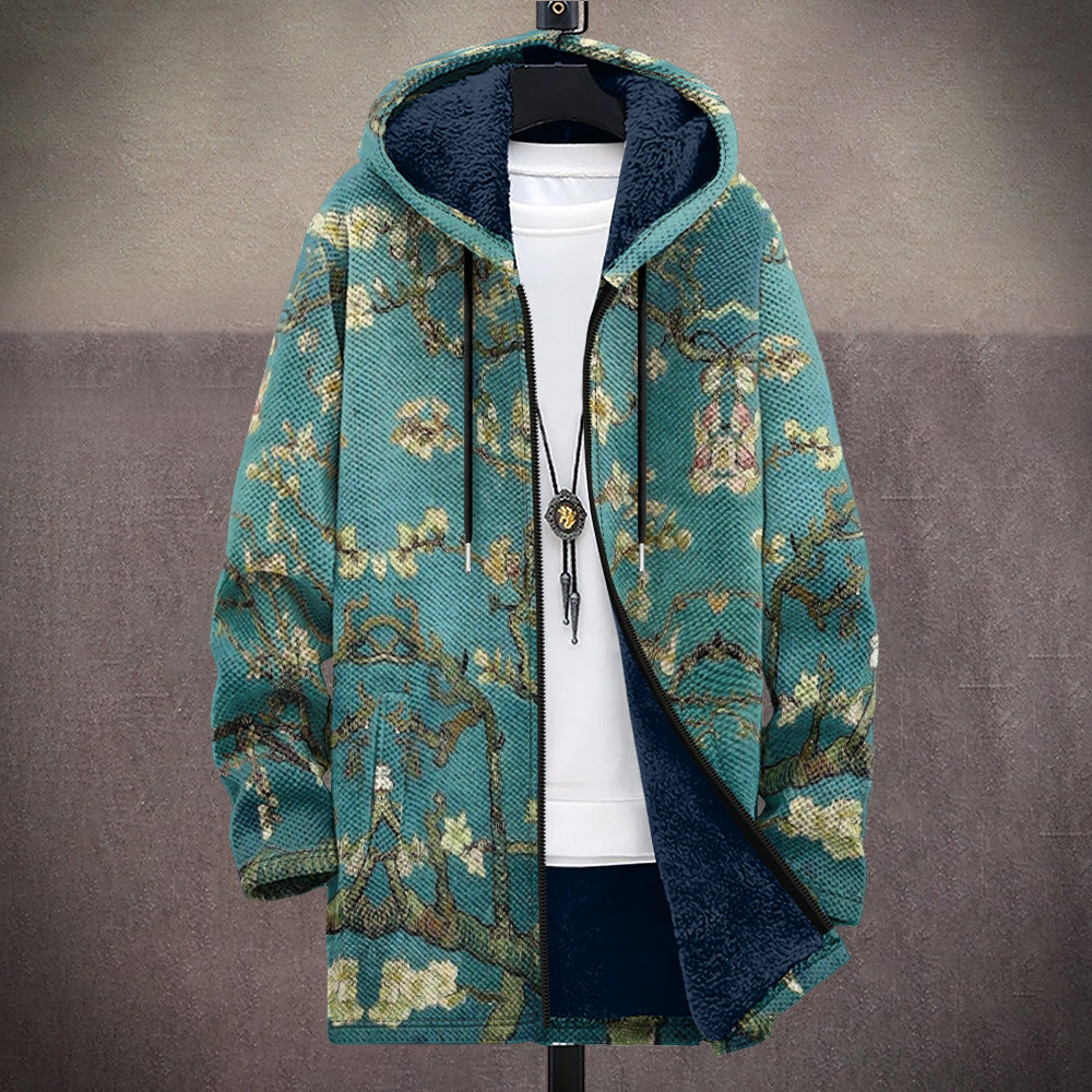 VINCENT | Cardigan à capuche au motif artistique