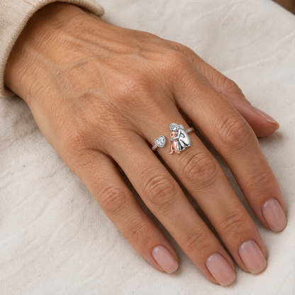 L'Étreinte Éternelle - Bague Ajustable Avec Gravure
