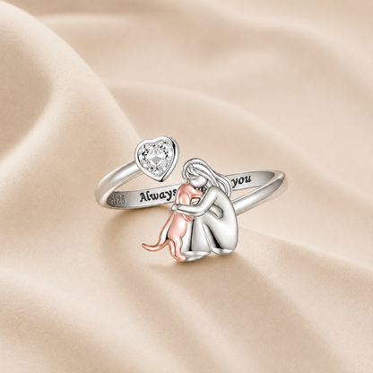 L'Étreinte Éternelle - Bague Ajustable Avec Gravure