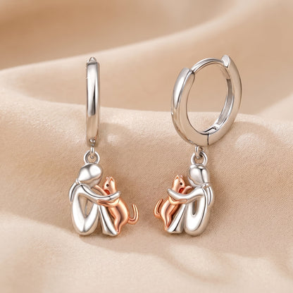 L'Étreinte Éternelle — Boucles d'Oreilles Femme et Chat