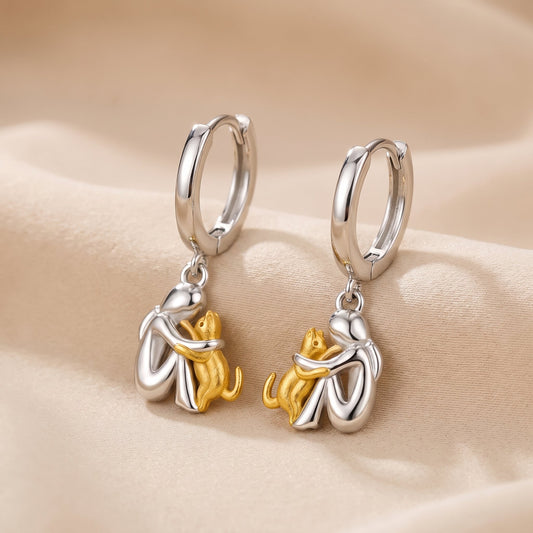 L'Étreinte Éternelle — Boucles d'Oreilles Femme et Chat