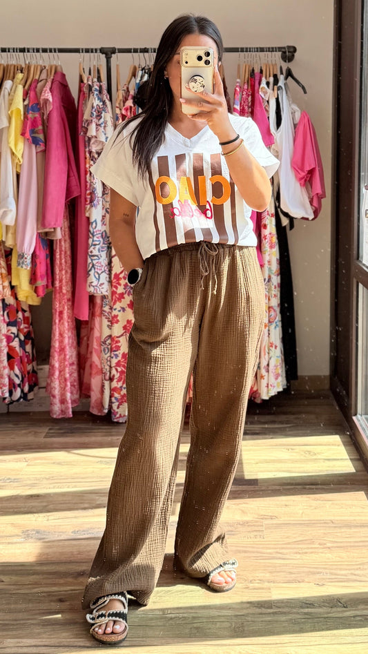 T-shirt Ciao Bella chocolat Curvy