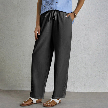 Shania - Pantalon Relaxed à boutons