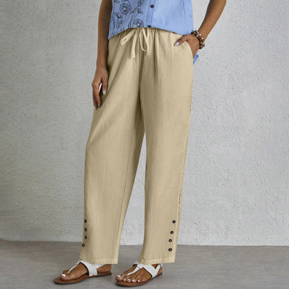 Shania - Pantalon Relaxed à boutons