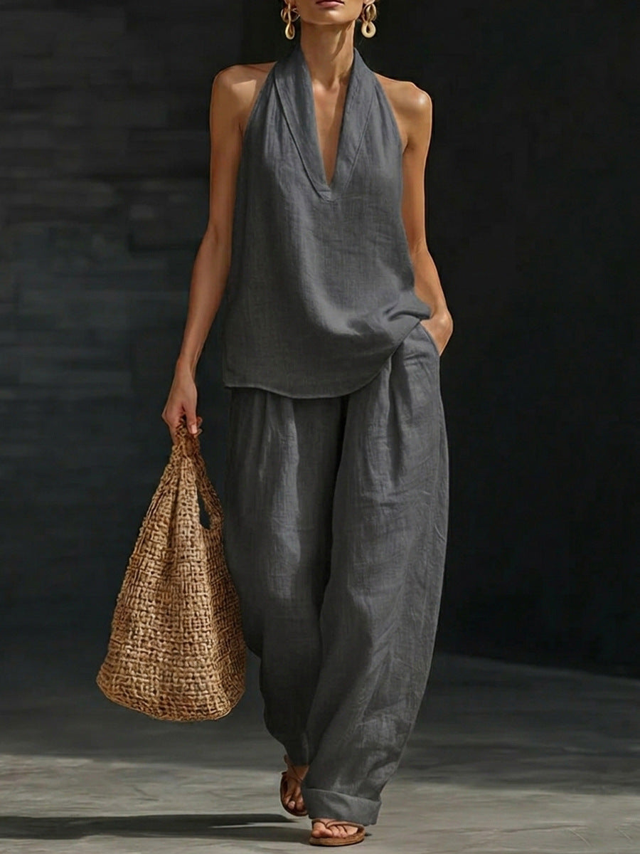 Zoë | Ensemble sans manches et pantalon large