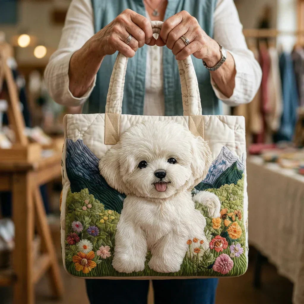 Sac cabas matelassé - Bichon frisé