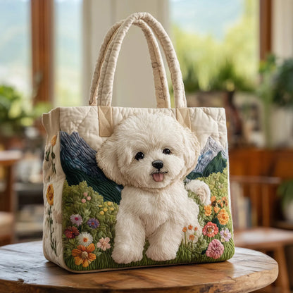 Sac cabas matelassé - Bichon frisé