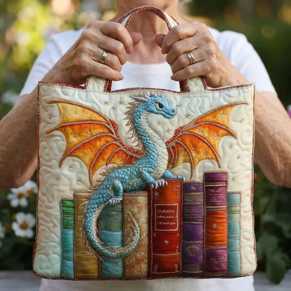 Sac cabas matelassé - Dragon des livres