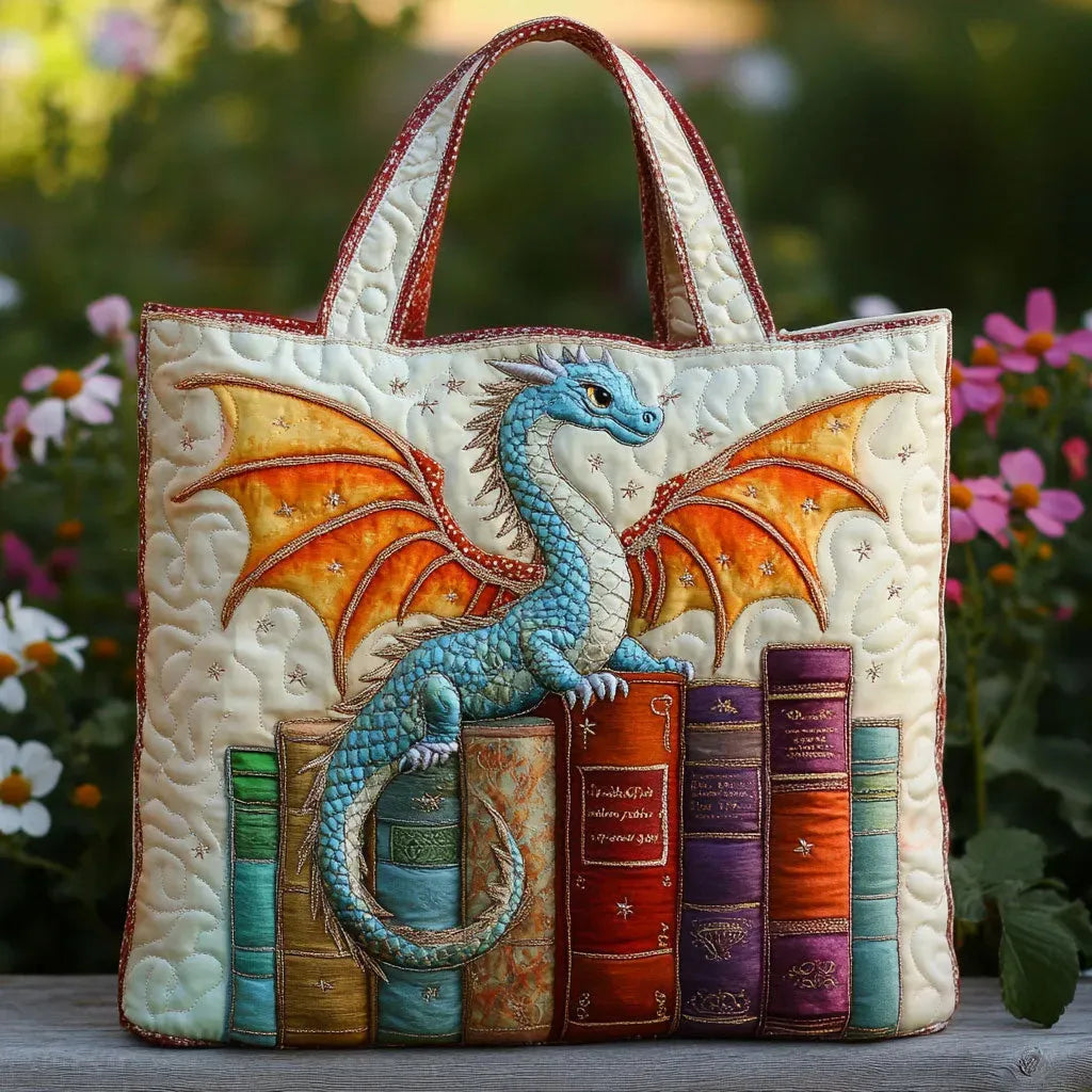 Sac cabas matelassé - Dragon des livres