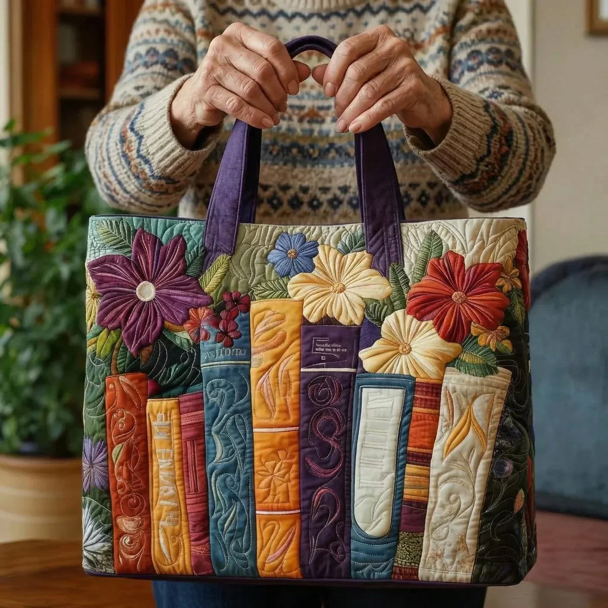 Sac cabas matelassé - Passionné de lecture