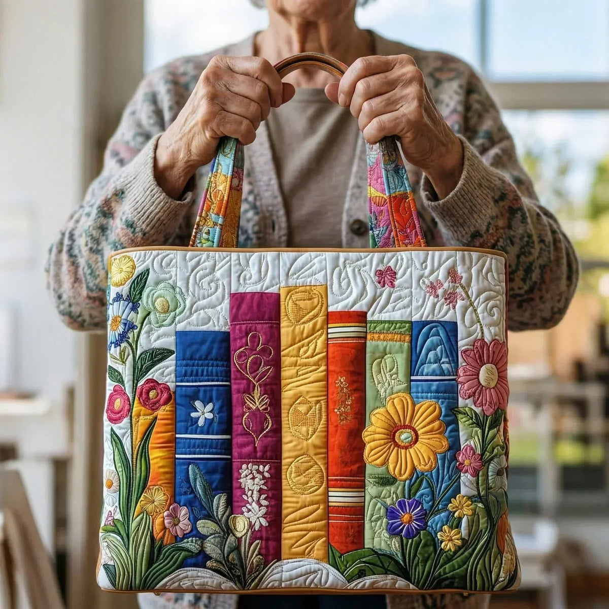 Sac cabas matelassé - Bibliothèque florale