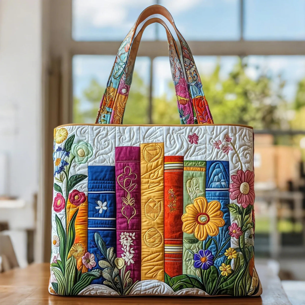 Sac cabas matelassé - Bibliothèque florale