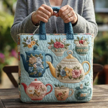 Sac fourre-tout matelassé - Service à thé floral