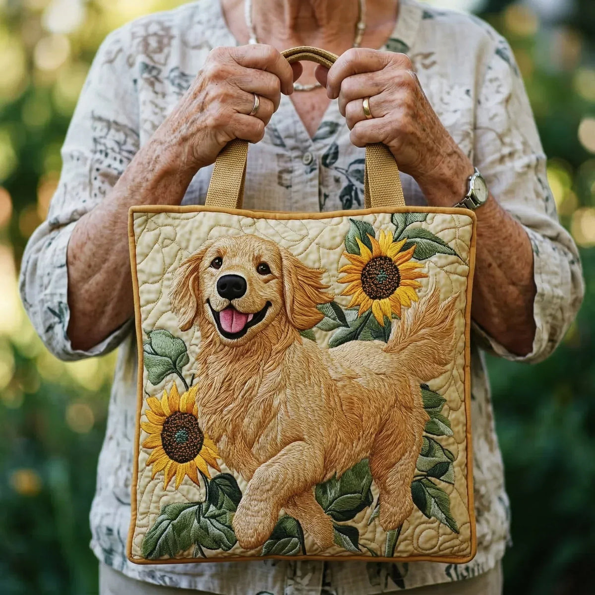 Sac cabas matelassé - Golden Retriever