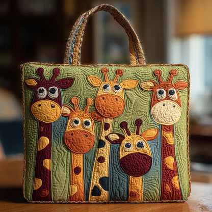 Sac cabas matelassé - Girafes espiègles