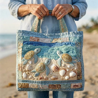 Sac fourre-tout matelassé – Tortues de mer sur le rivage