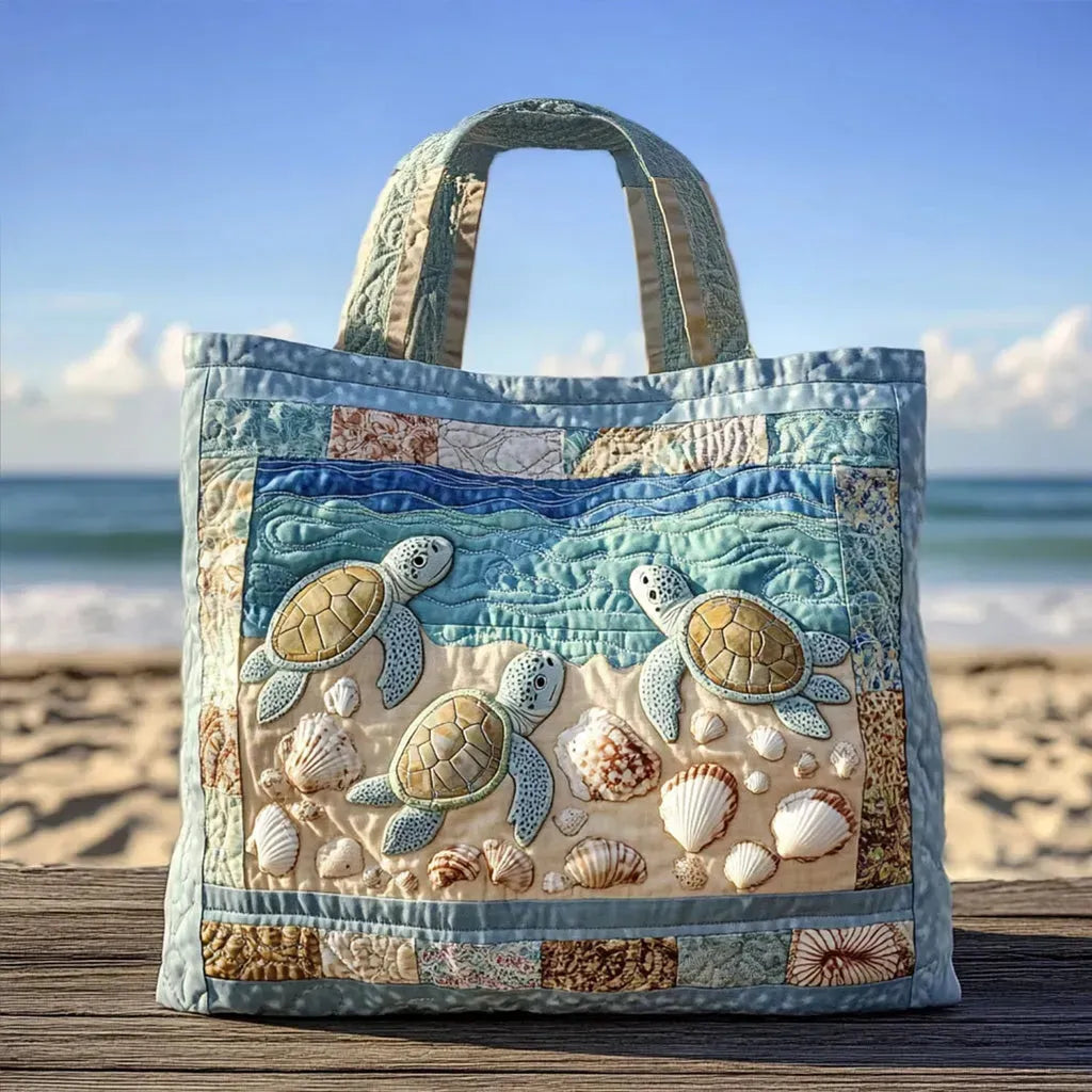 Sac fourre-tout matelassé – Tortues de mer sur le rivage