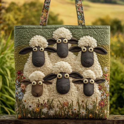 Sac cabas matelassé - Six moutons