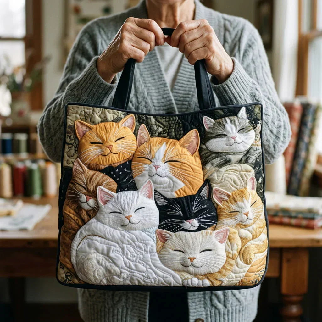 Sac fourre-tout matelassé - Chatons endormis