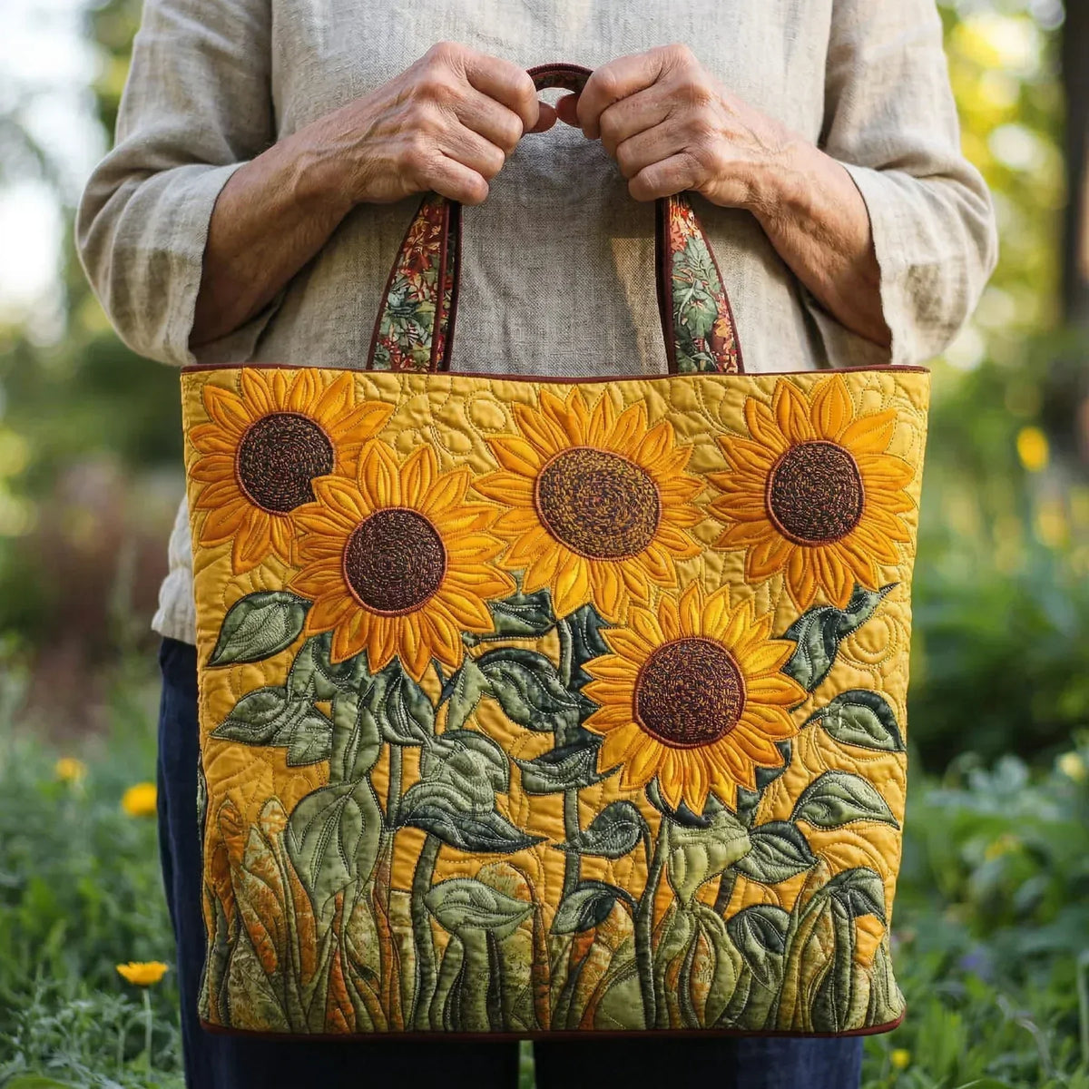 Sac cabas matelassé - Tournesols