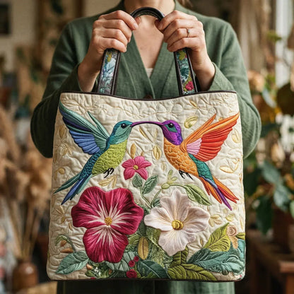Sac cabas matelassé - Deux colibris en vol