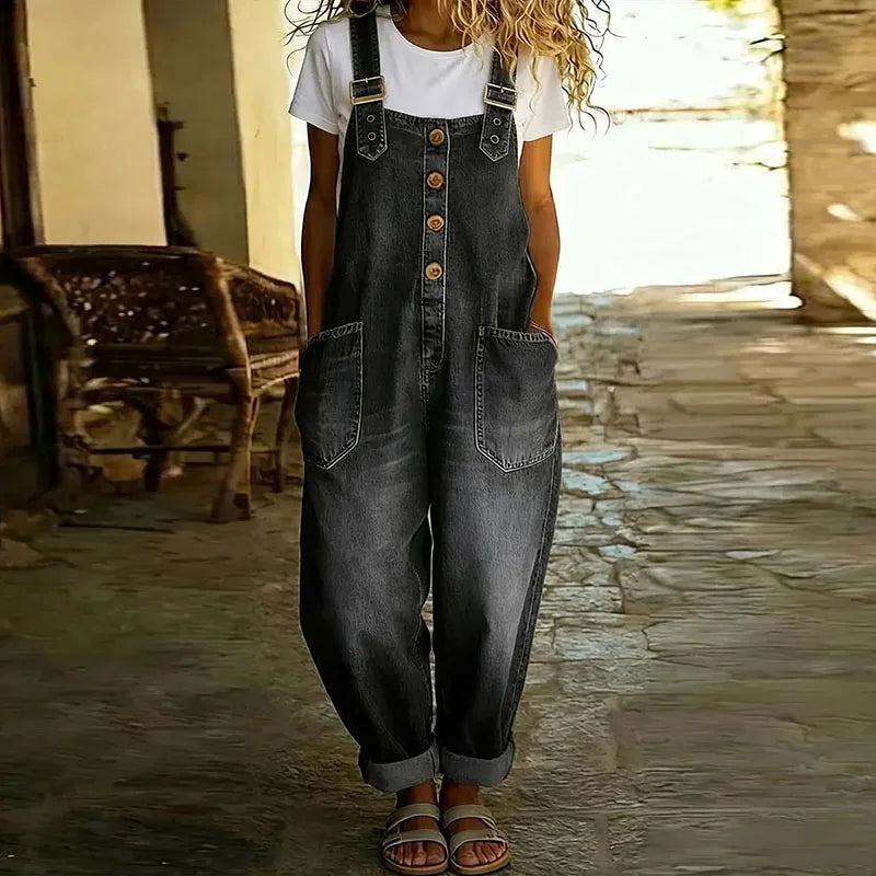 Mono Mae | Vintage de doux denim en coton à bretelles ajustables