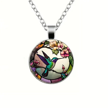 Collier pendentif dôme en verre Colibri