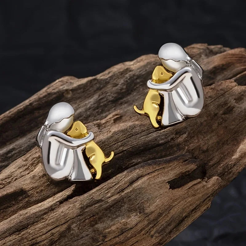 Boucles d'oreilles créoles bicolores argent et or