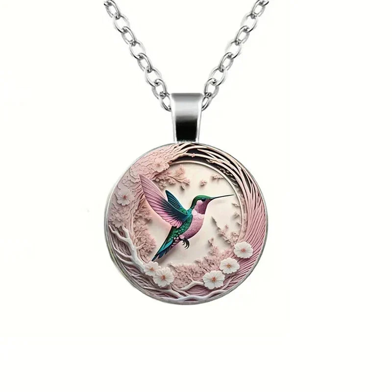Collier pendentif dôme en verre Colibri