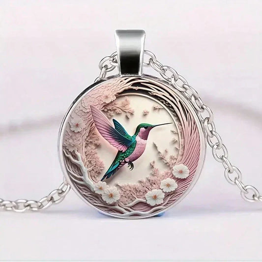 Collier pendentif dôme en verre Colibri