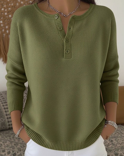 Ernesta | Pull en Maille avec Boutons Henley