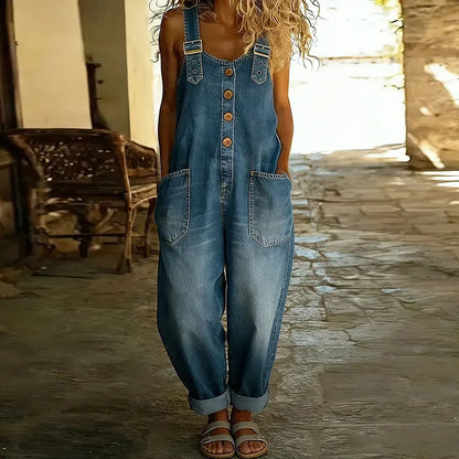Mono Mae | Vintage de doux denim en coton à bretelles ajustables