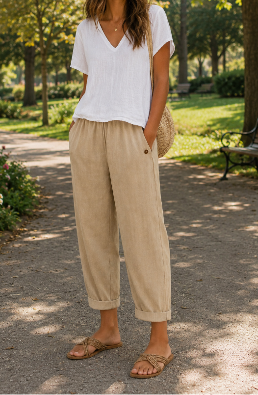 Maja Pantalon en lin Frais
