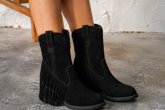Élise™ | Bottes Frangées Suédées