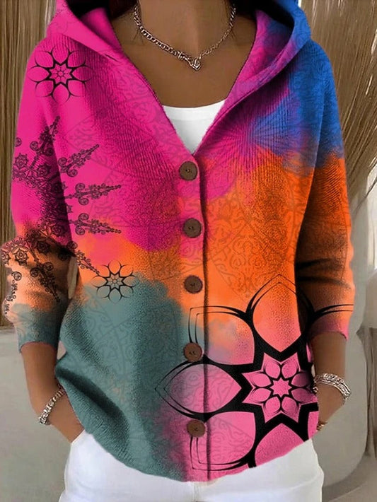 Colomba | Cardigan Imprimé avec Capuche