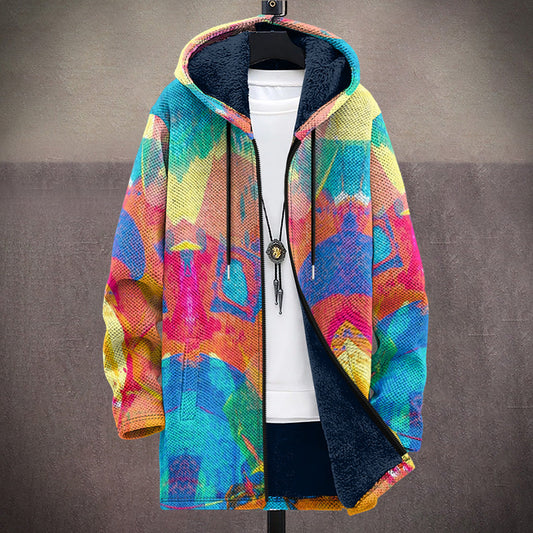 ROLAND | Cardigan à capuche au motif artistique