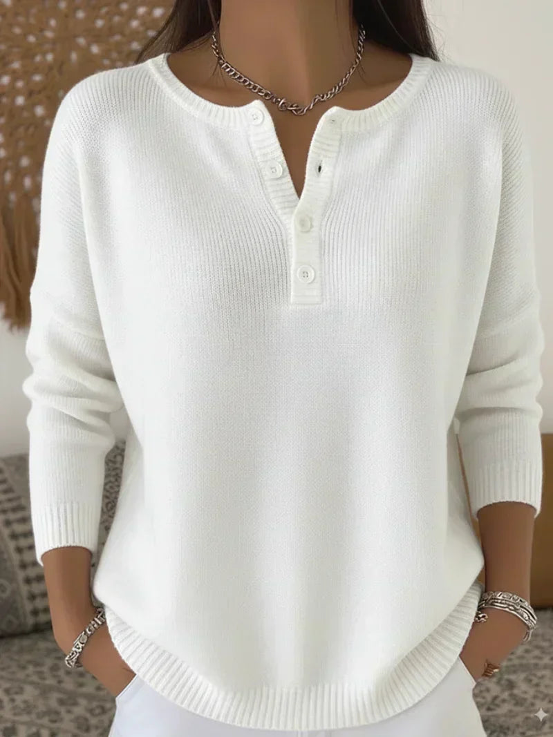 Ernesta | Pull en Maille avec Boutons Henley