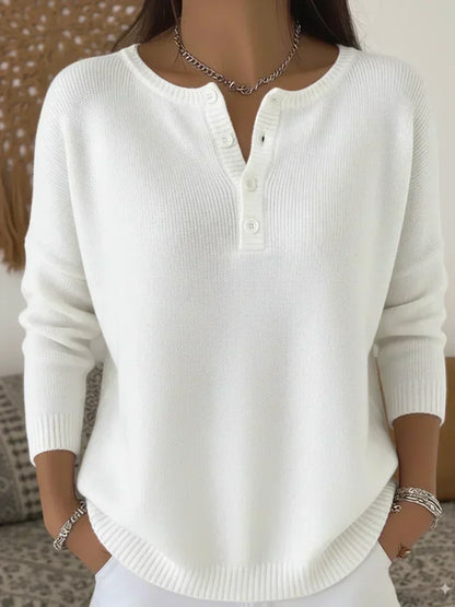 Ernesta | Pull en Maille avec Boutons Henley