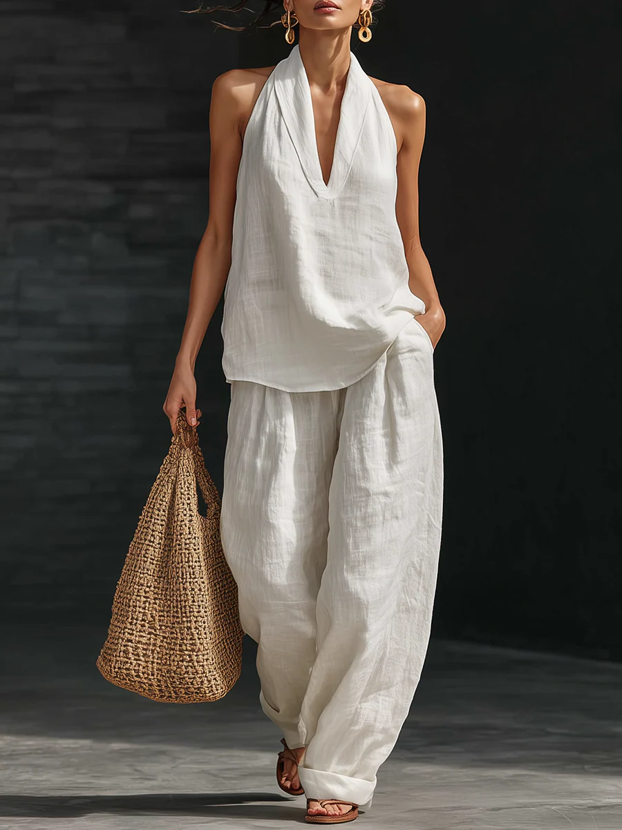 Zoë | Ensemble sans manches et pantalon large