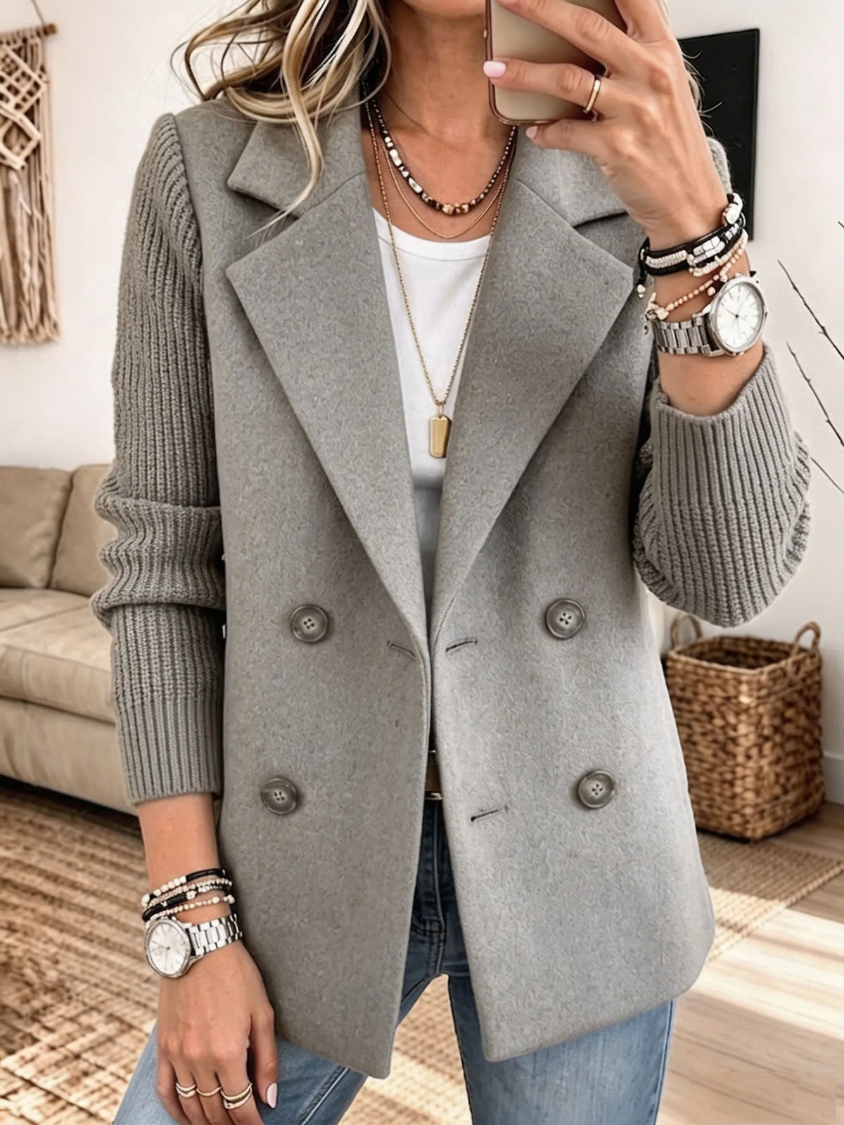 Claire | Blazer Élégant avec Manches en Maille
