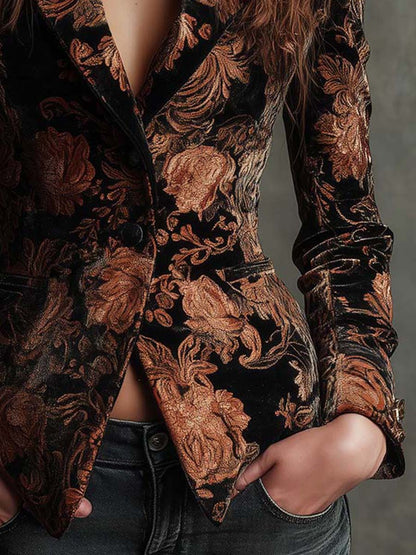 Amélie | Blazer Fleuri Orné