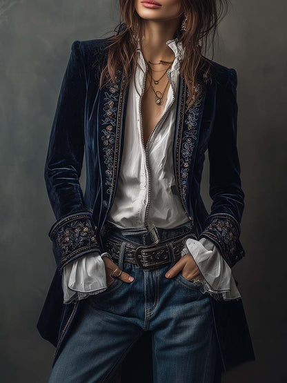 Gabrielle | Veste Longue Brodée